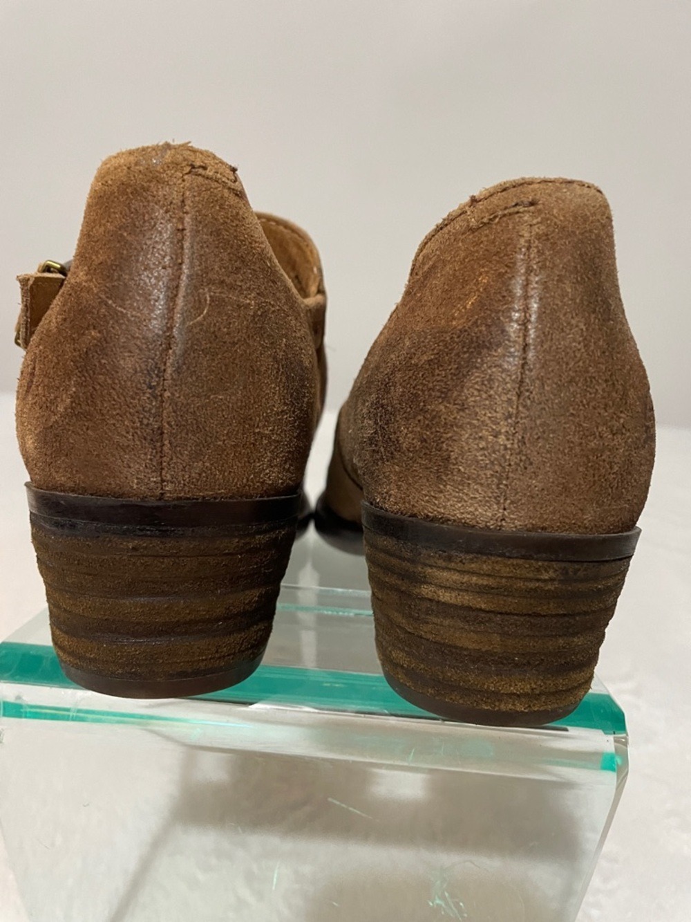 Born Nanna Brown Suede Perforated Cutout Booties Sz 10M - Picture 5 of 12